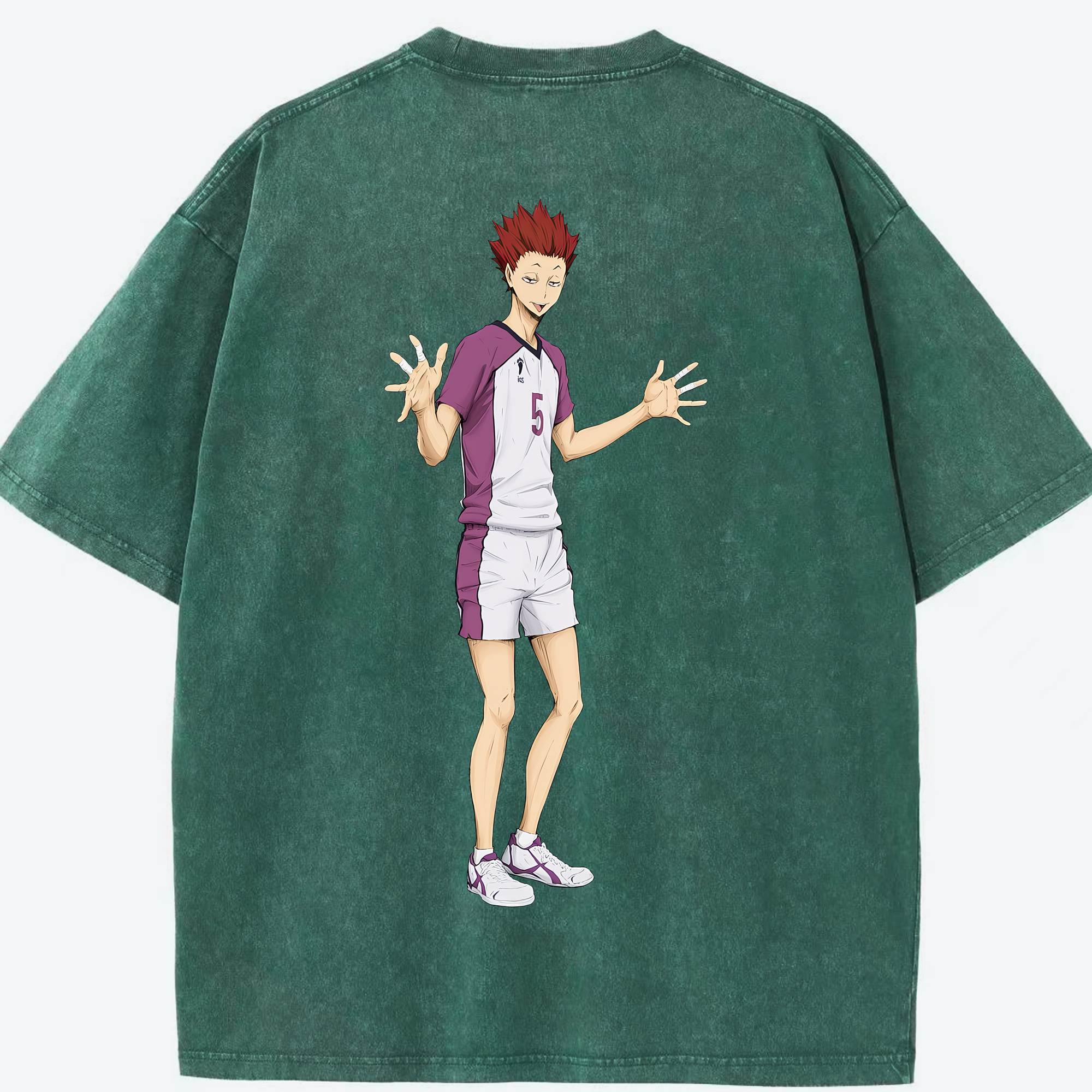 （画像用） ハイキュー!! Haikyu!! 綿100% ヴィンテージ風 半袖Tシャツ（背面プリント）